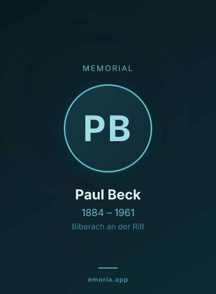 Memorial portrait of Paul Beck