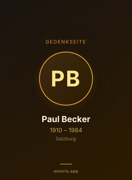Gedenkportrait von Paul Becker