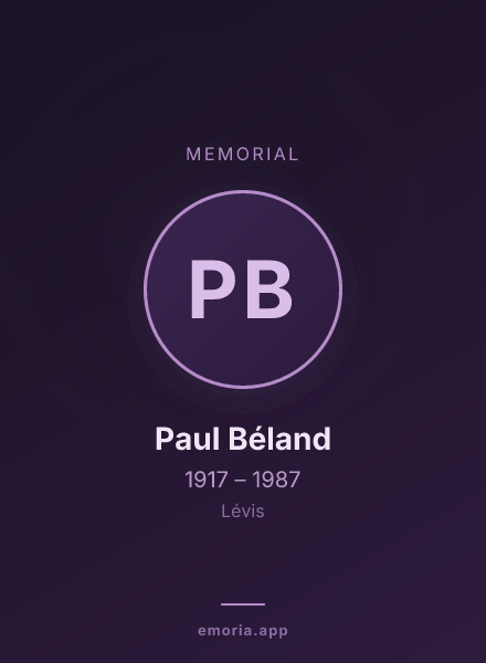 Memorial portrait of Paul Béland