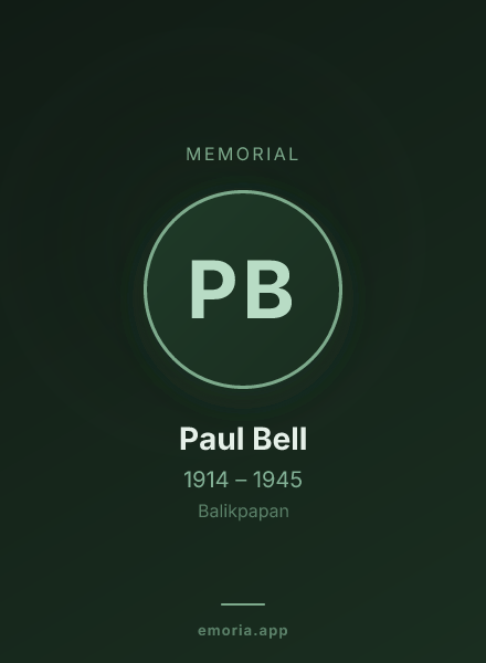 Memorial portrait of Paul Bell
