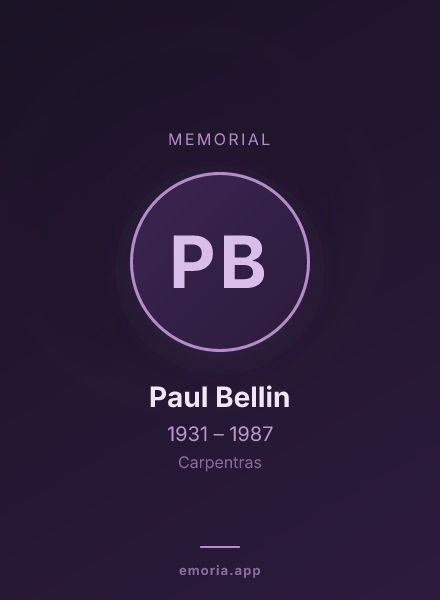 Memorial portrait of Paul Bellin