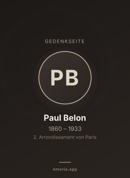 Gedenkportrait von Paul Belon