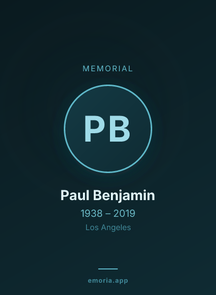 Memorial portrait of Paul Benjamin