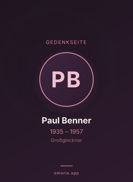 Gedenkportrait von Paul Benner