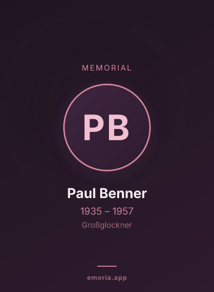 Memorial portrait of Paul Benner
