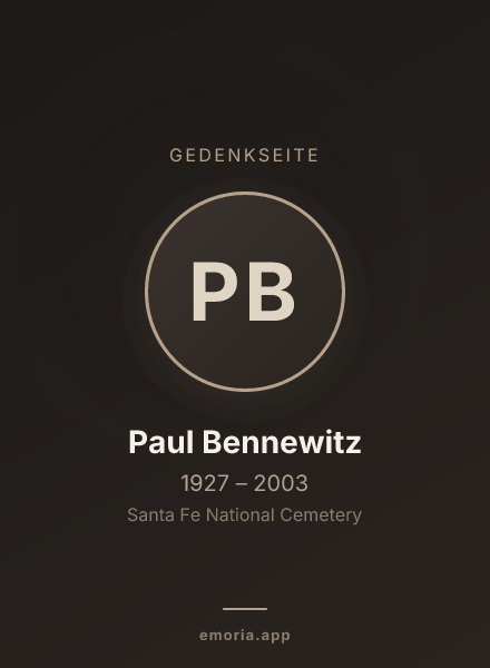 Gedenkportrait von Paul Bennewitz