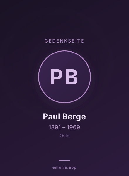 Gedenkportrait von Paul Berge