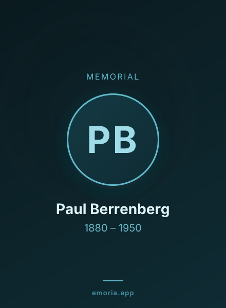 Memorial portrait of Paul Berrenberg