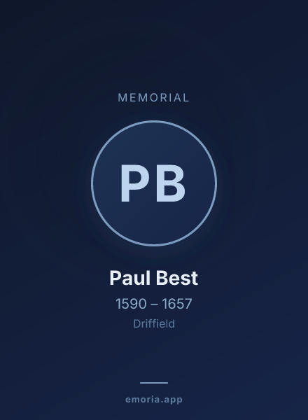 Memorial portrait of Paul Best