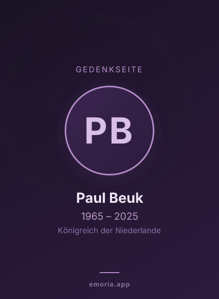 Gedenkportrait von Paul Beuk