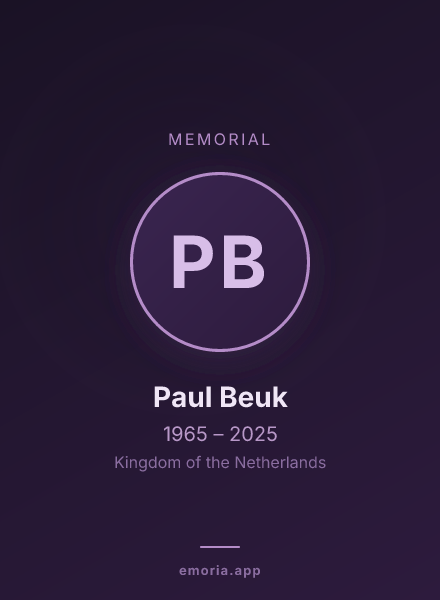 Memorial portrait of Paul Beuk