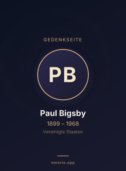 Gedenkportrait von Paul Bigsby