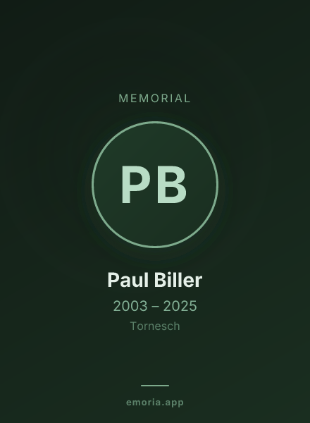 Memorial portrait of Paul Biller