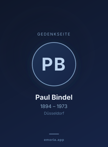 Gedenkportrait von Paul Bindel