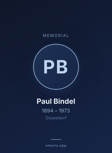 Memorial portrait of Paul Bindel