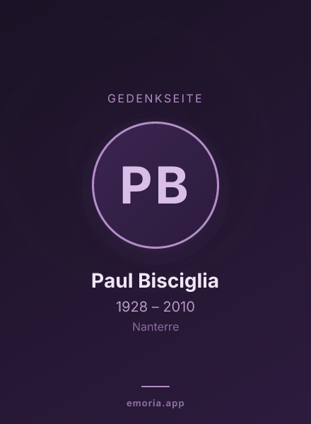Gedenkportrait von Paul Bisciglia