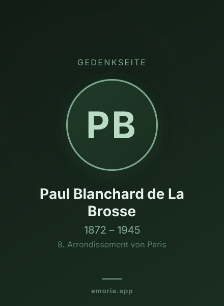 Gedenkportrait von Paul Blanchard de La Brosse