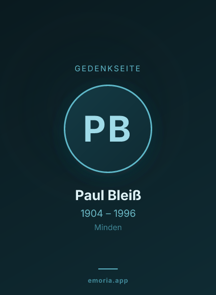 Gedenkportrait von Paul Bleiß