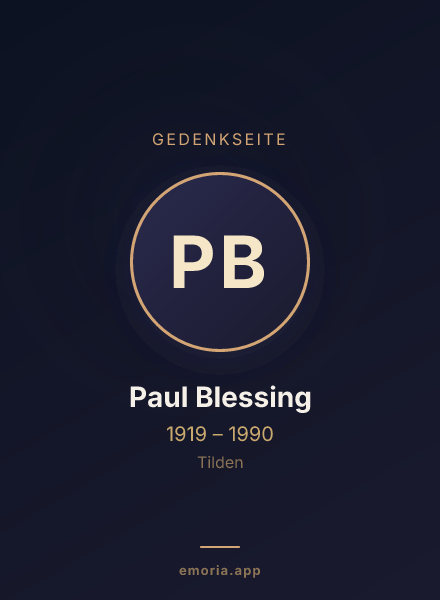 Gedenkportrait von Paul Blessing