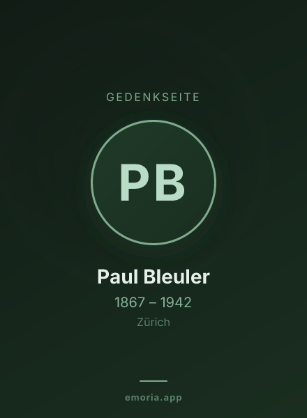Gedenkportrait von Paul Bleuler