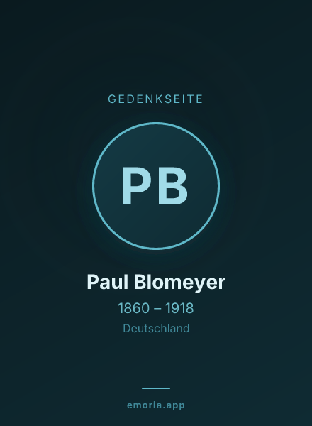 Gedenkportrait von Paul Blomeyer