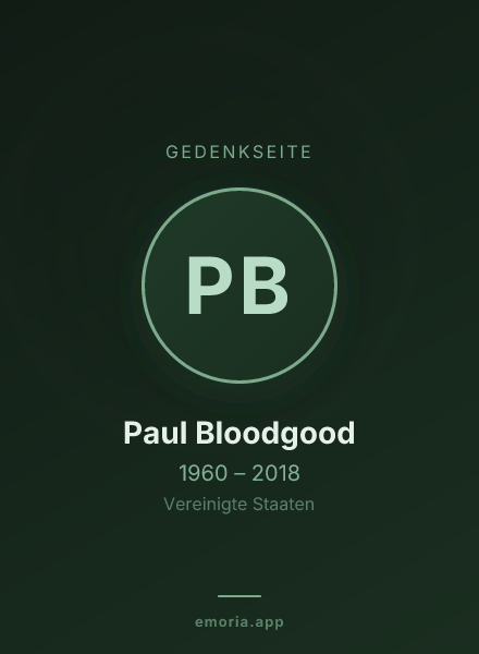 Gedenkportrait von Paul Bloodgood