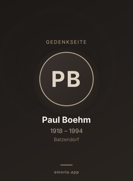 Gedenkportrait von Paul Boehm