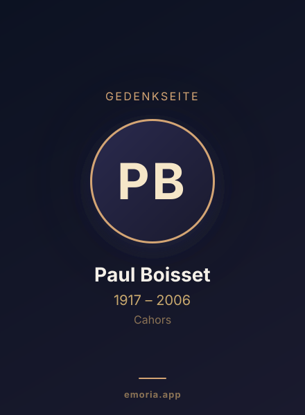 Gedenkportrait von Paul Boisset