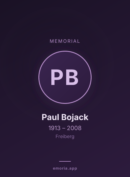 Memorial portrait of Paul Bojack
