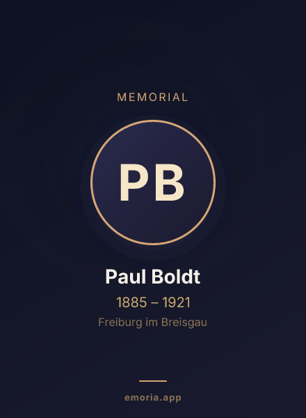 Memorial portrait of Paul Boldt