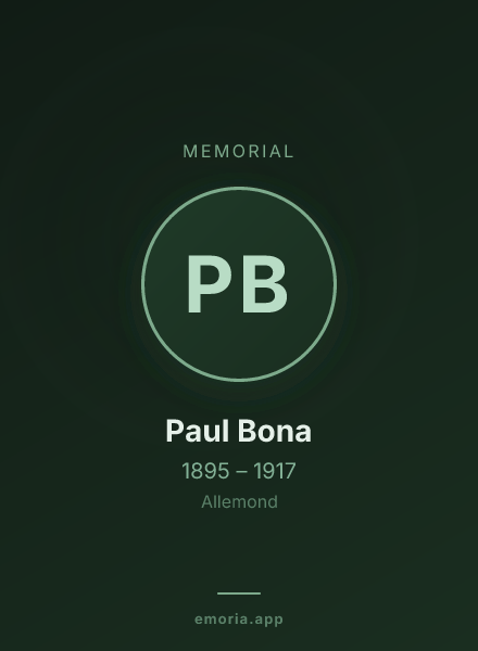 Memorial portrait of Paul Bona