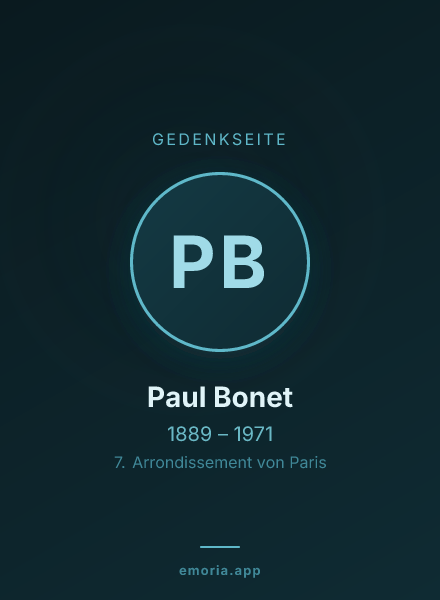 Gedenkportrait von Paul Bonet