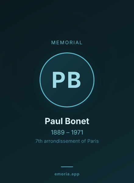 Memorial portrait of Paul Bonet