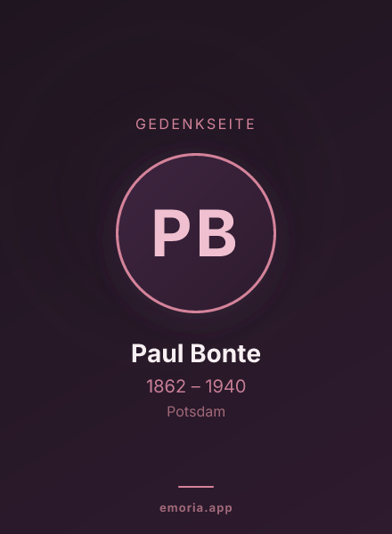 Gedenkportrait von Paul Bonte
