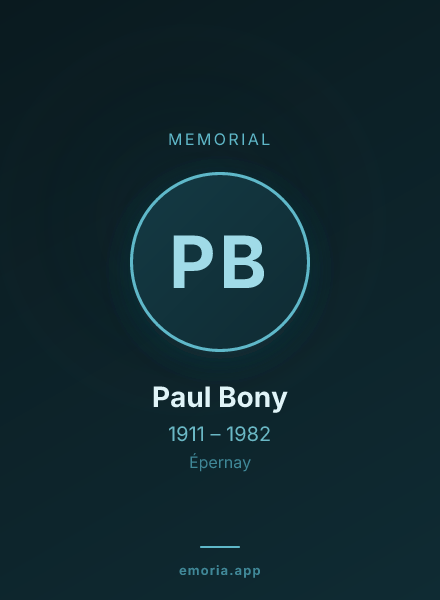 Memorial portrait of Paul Bony