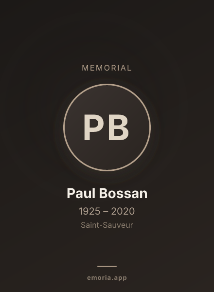 Memorial portrait of Paul Bossan