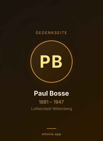 Gedenkportrait von Paul Bosse
