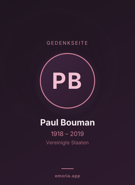 Gedenkportrait von Paul Bouman