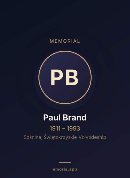 Memorial portrait of Paul Brand