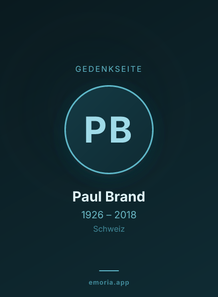 Gedenkportrait von Paul Brand
