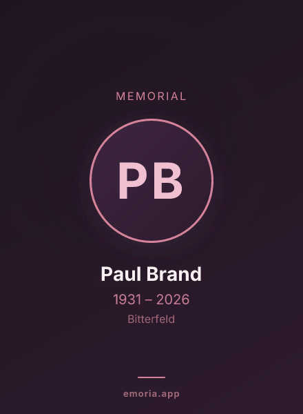 Memorial portrait of Paul Brand