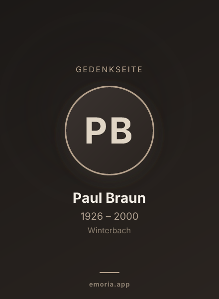 Gedenkportrait von Paul Braun