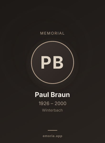 Memorial portrait of Paul Braun