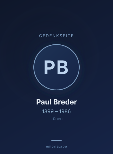 Gedenkportrait von Paul Breder