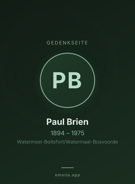Gedenkportrait von Paul Brien