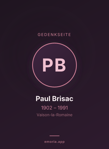 Gedenkportrait von Paul Brisac