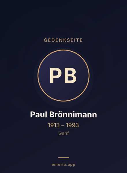 Gedenkportrait von Paul Brönnimann
