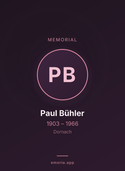 Memorial portrait of Paul Bühler