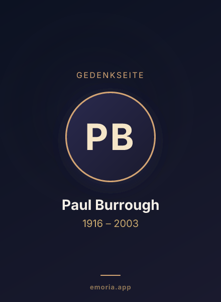 Gedenkportrait von Paul Burrough