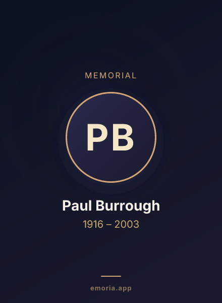 Memorial portrait of Paul Burrough